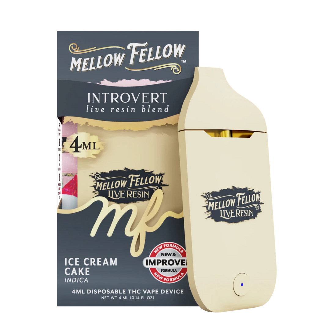 Introvert Blend 4ml Live Resin Disposable Vape - Ice Cream Cake (Indica) - Mellow Fellow