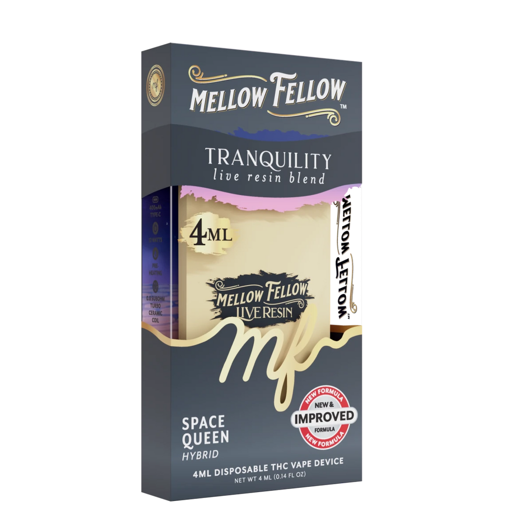 Tranquility Blend 4ml Live Resin Disposable Vape - Space Queen (Hybrid) - Mellow Fellow