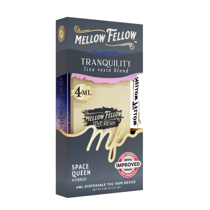 Tranquility Blend 4ml Live Resin Disposable Vape - Space Queen (Hybrid) - Mellow Fellow