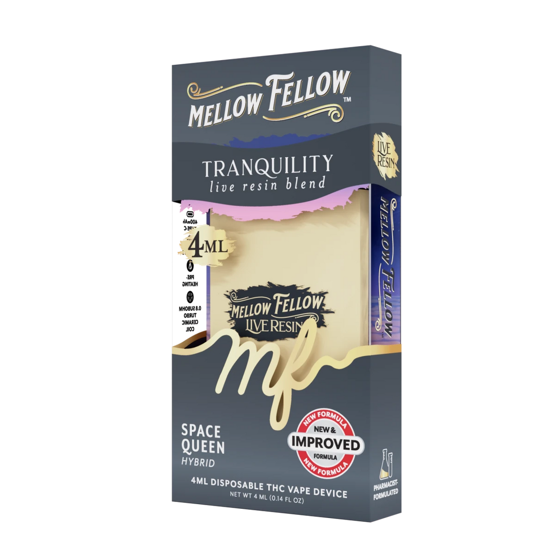 Tranquility Blend 4ml Live Resin Disposable Vape - Space Queen (Hybrid) - Mellow Fellow