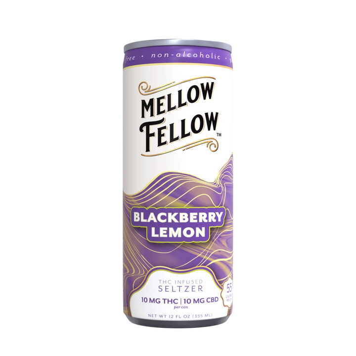 Delta 9 THC + CBD Seltzer Beverage 20MG - Blackberry Lemon - Mellow Fellow