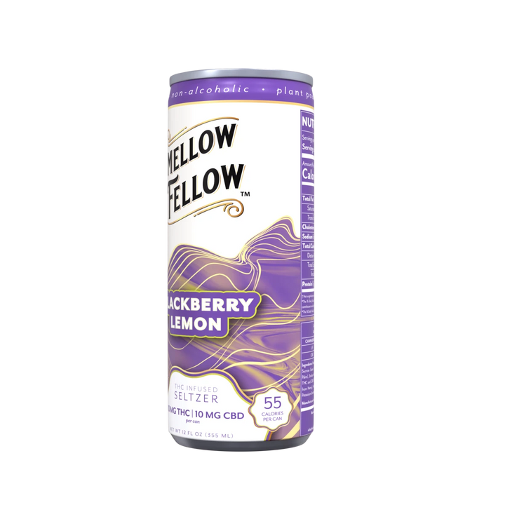 Delta 9 THC + CBD Seltzer Beverage 20MG - Blackberry Lemon - Mellow Fellow