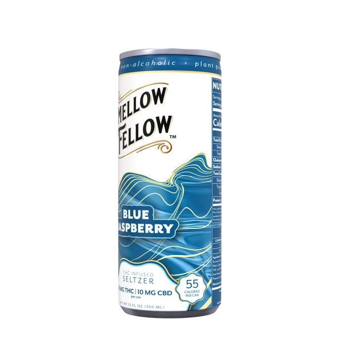 Delta 9 THC + CBD Seltzer Beverage 20MG - Blue Raspberry - Mellow Fellow