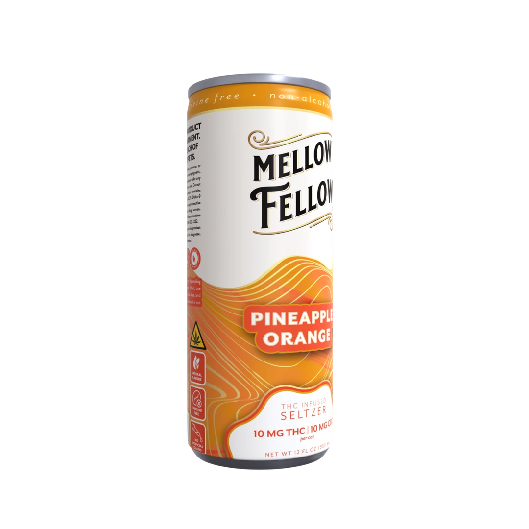 Delta 9 THC + CBD Seltzer Beverage 20MG - Pineapple Orange - Mellow Fellow