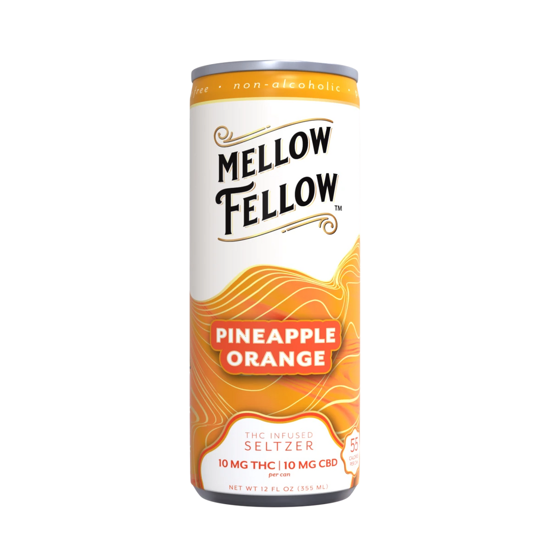 Delta 9 THC + CBD Seltzer Beverage 20MG - Pineapple Orange - Mellow Fellow