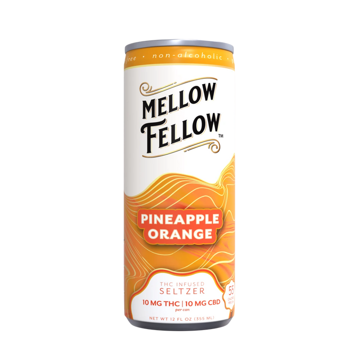 Delta 9 THC + CBD Seltzer Beverage 20MG - Pineapple Orange - Mellow Fellow