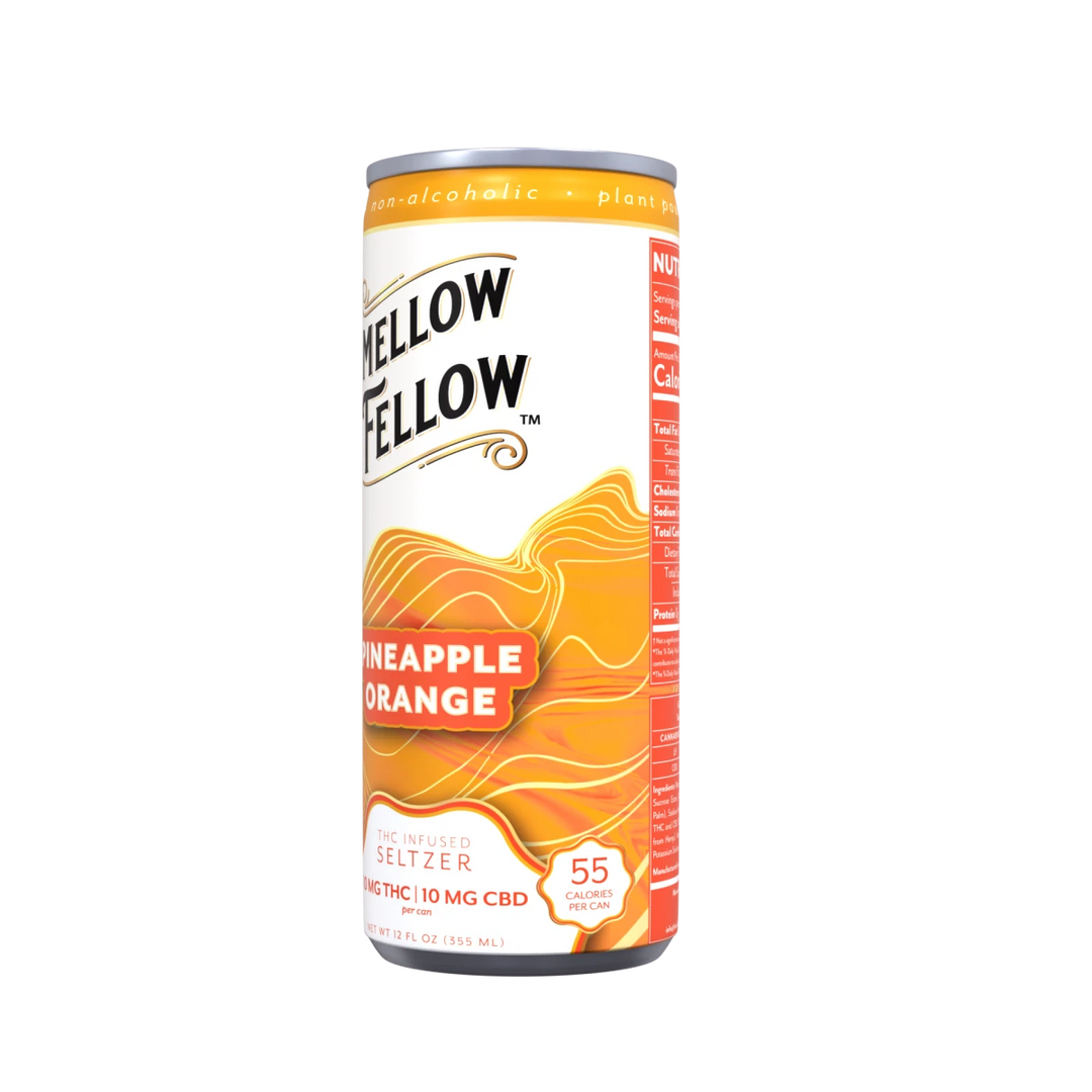 Delta 9 THC + CBD Seltzer Beverage 20MG - Pineapple Orange - Mellow Fellow