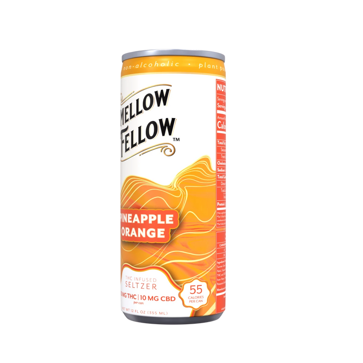 Delta 9 THC + CBD Seltzer Beverage 20MG - Pineapple Orange - Mellow Fellow