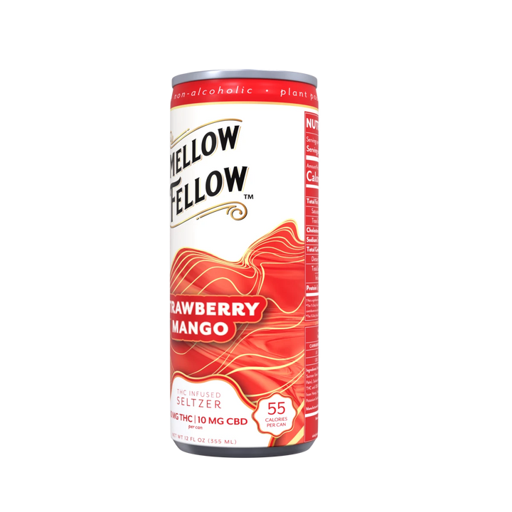 Delta 9 THC + CBD Seltzer Beverage 20MG - Strawberry Mango - Mellow Fellow