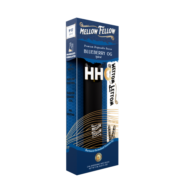 HHC Premium 2ml Disposable Vape - Blueberry OG (Hybrid) - Mellow Fellow