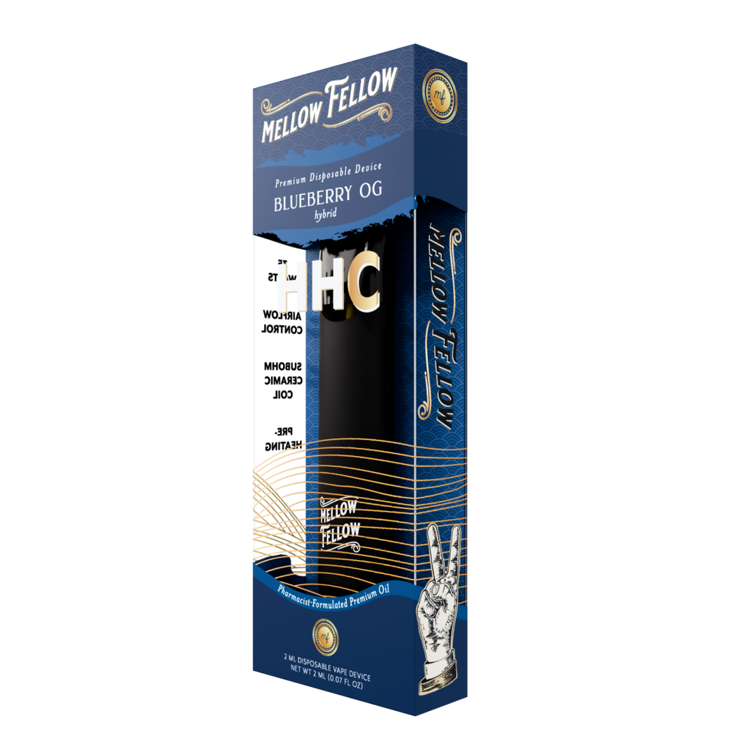 HHC Premium 2ml Disposable Vape - Blueberry OG (Hybrid) - Mellow Fellow