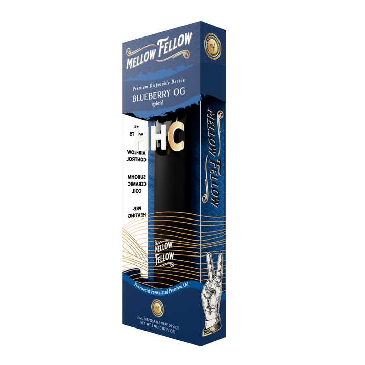 HHC Premium 2ml Disposable Vape - Blueberry OG (Hybrid) - Mellow Fellow