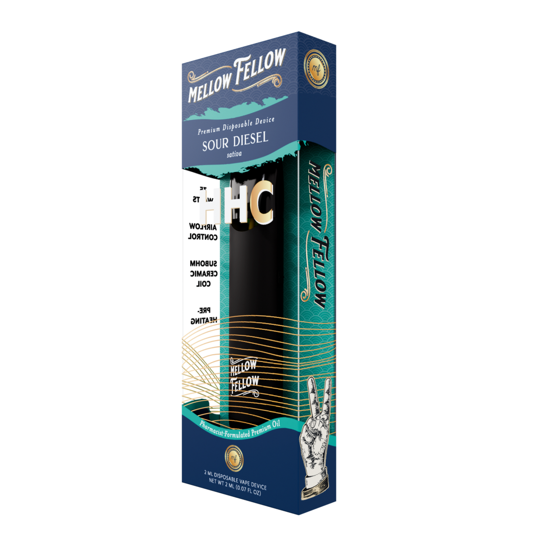 HHC Premium 2ml Disposable Vape - Sour Diesel (Sativa) - Mellow Fellow