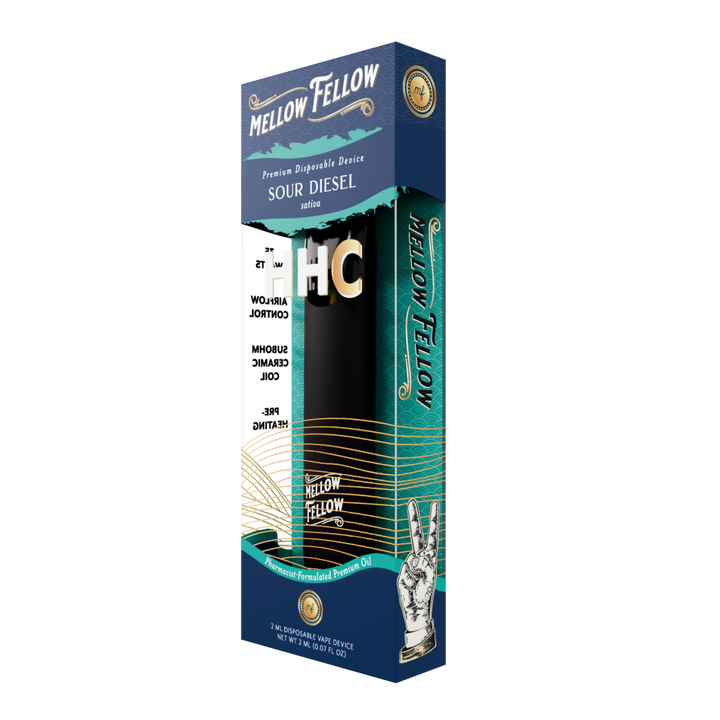 HHC Premium 2ml Disposable Vape - Sour Diesel (Sativa) - Mellow Fellow