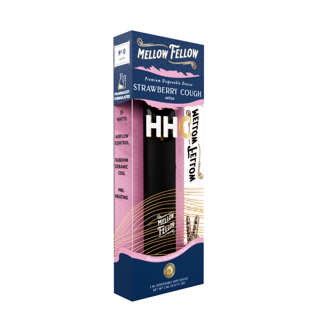 HHC Premium 2ml Disposable Vape - Strawberry Cough (Sativa) - Mellow Fellow