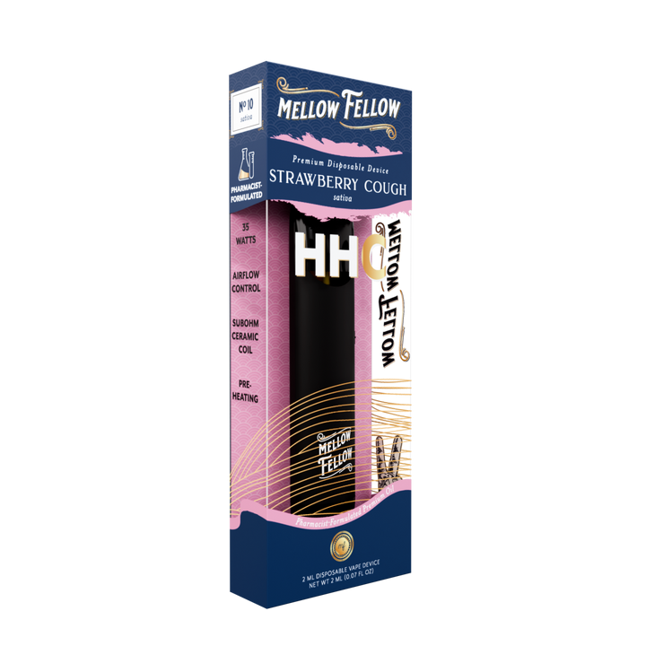 HHC Premium 2ml Disposable Vape - Strawberry Cough (Sativa) - Mellow Fellow