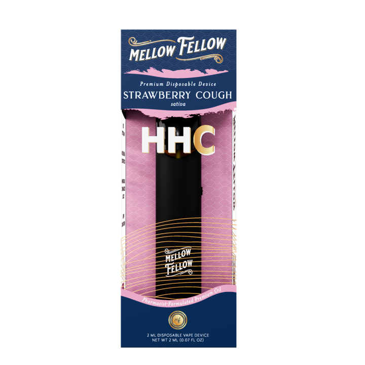 HHC Premium 2ml Disposable Vape - Strawberry Cough (Sativa) - Mellow Fellow