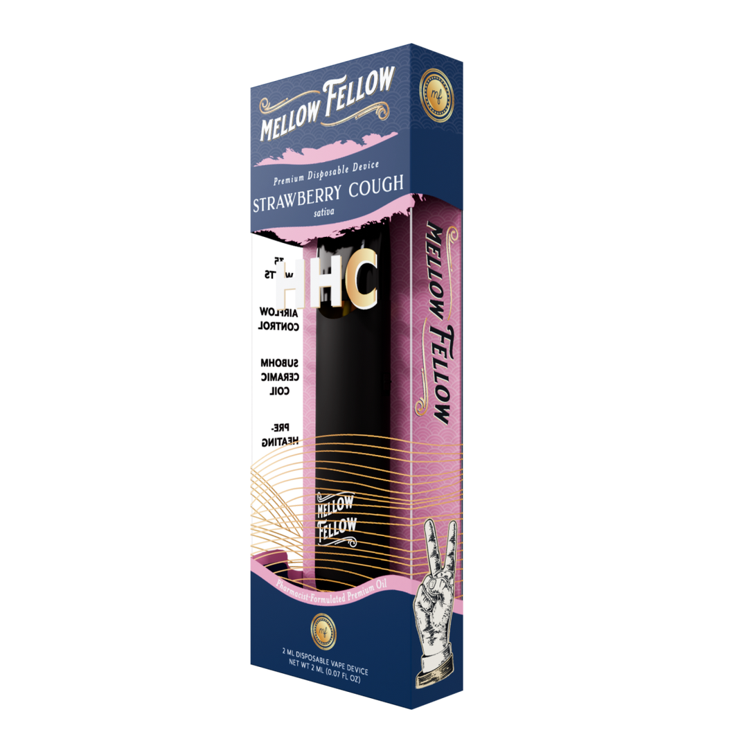 HHC Premium 2ml Disposable Vape - Strawberry Cough (Sativa) - Mellow Fellow