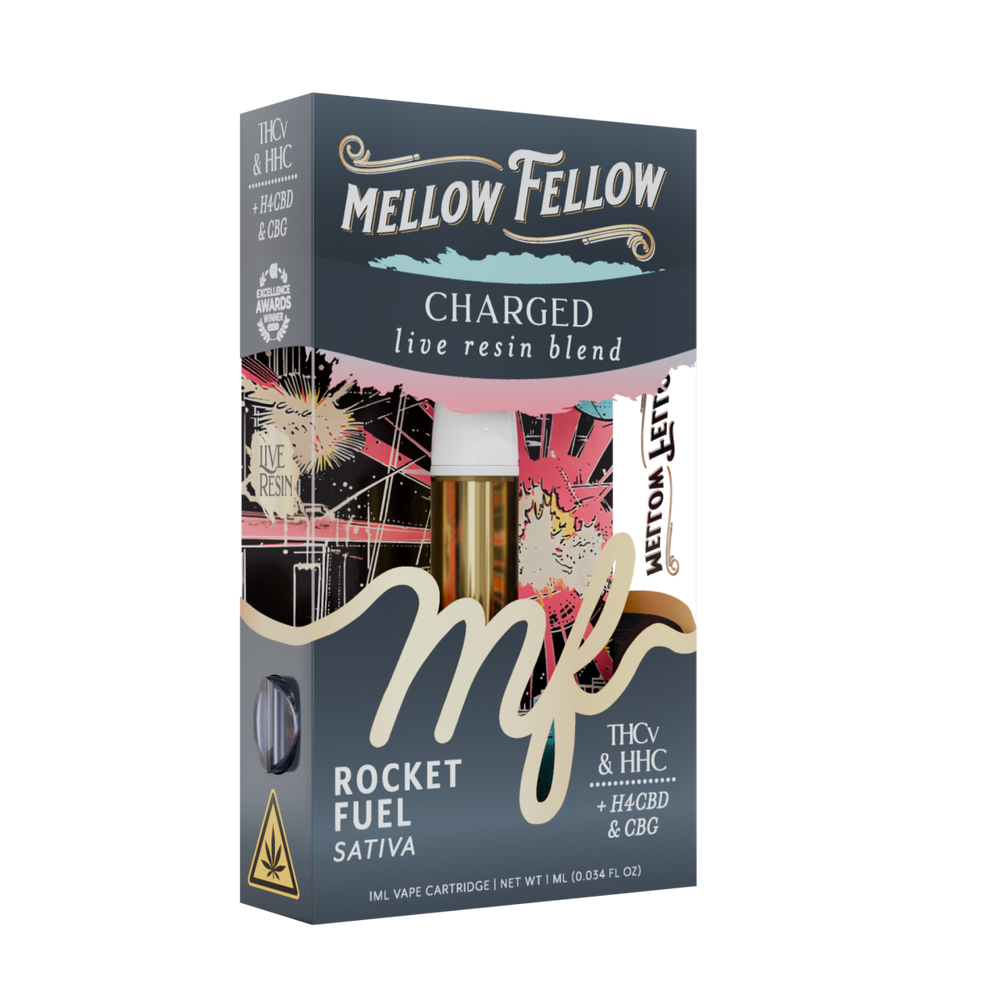 Charged Blend 1ml Live Resin Vape Cartridge - Rocket Fuel (Sativa) - Mellow Fellow