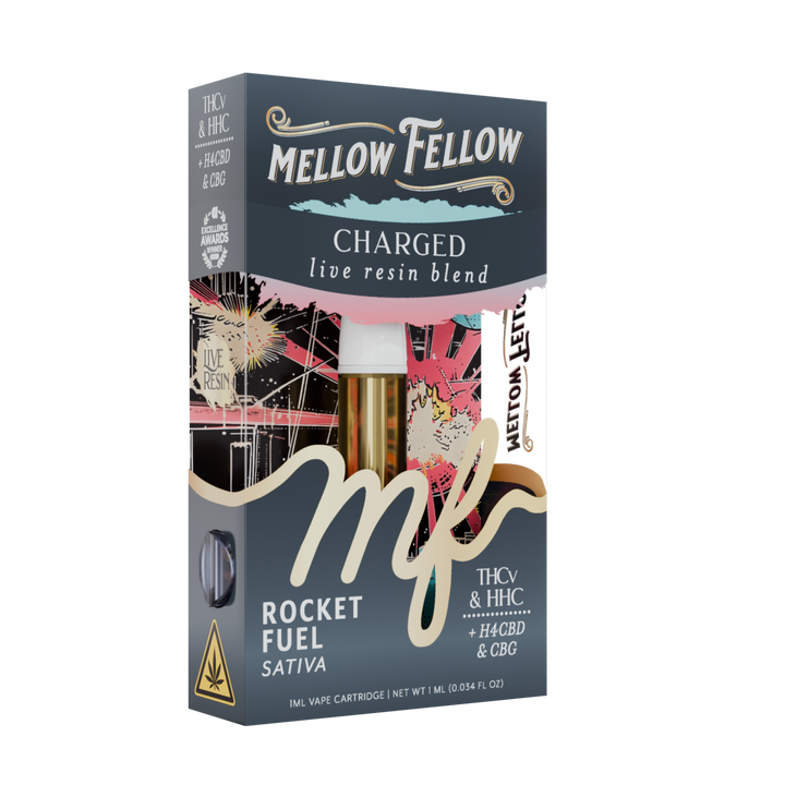 Charged Blend 1ml Live Resin Vape Cartridge - Rocket Fuel (Sativa) - Mellow Fellow