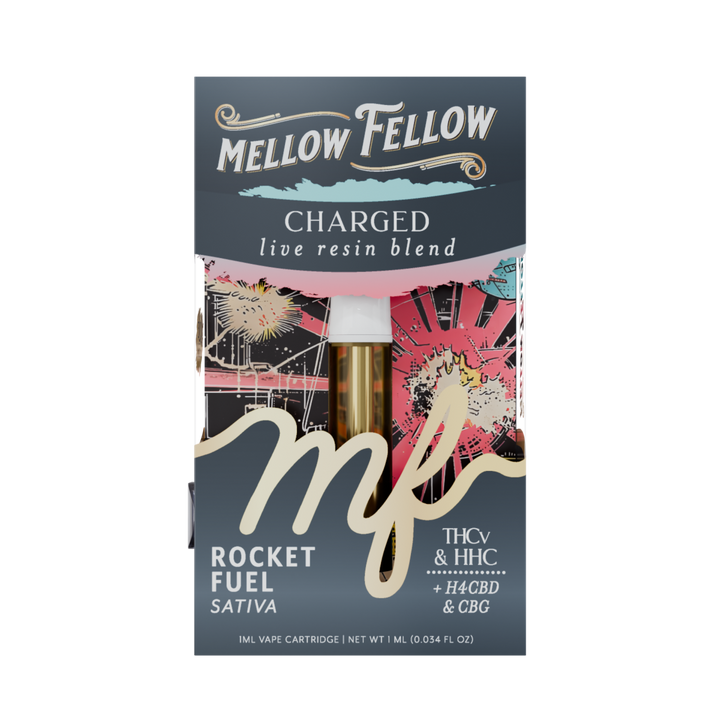 Charged Blend 1ml Live Resin Vape Cartridge - Rocket Fuel (Sativa) - Mellow Fellow