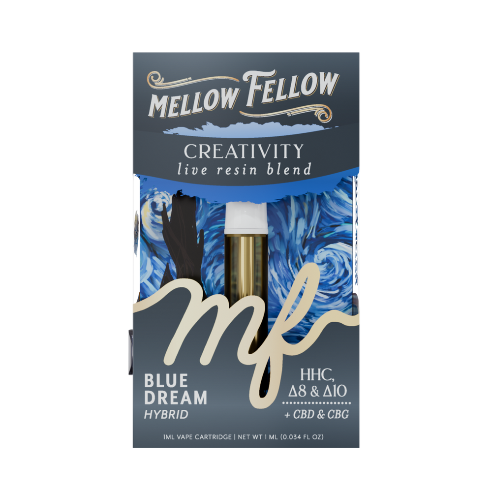 Creativity Blend 1ml Live Resin Vape Cartridge - Blue Dream (Hybrid) - Mellow Fellow