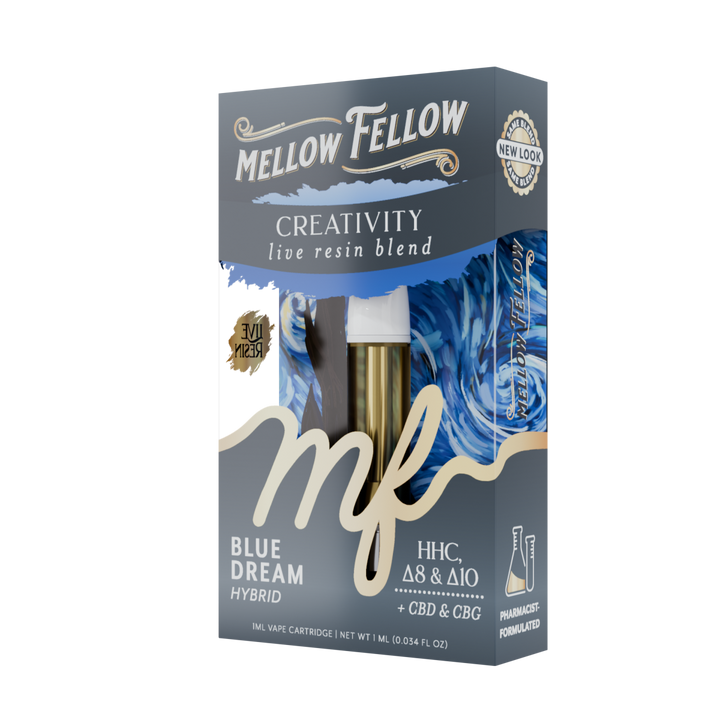 Creativity Blend 1ml Live Resin Vape Cartridge - Blue Dream (Hybrid) - Mellow Fellow