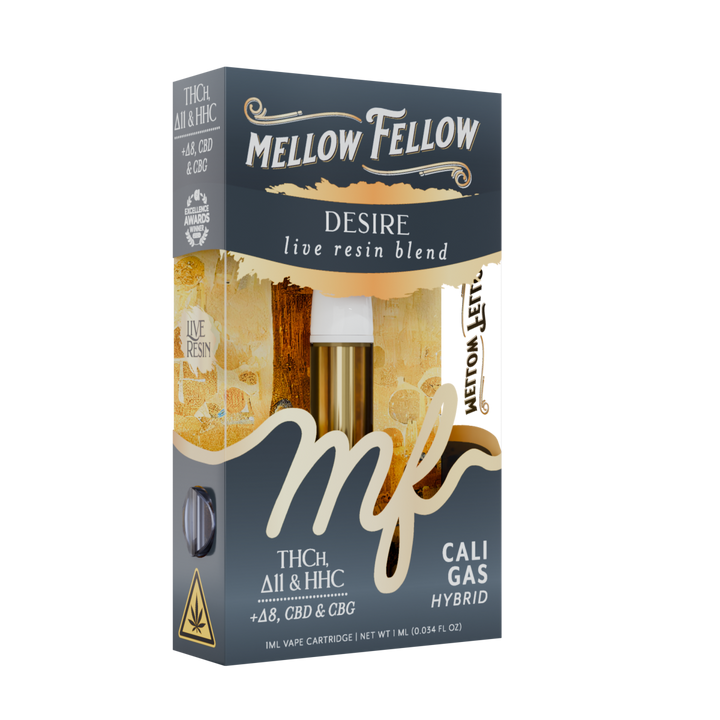 Desire Blend 1ml Live Resin Vape Cartridge - Cali Gas (Hybrid) - Mellow Fellow