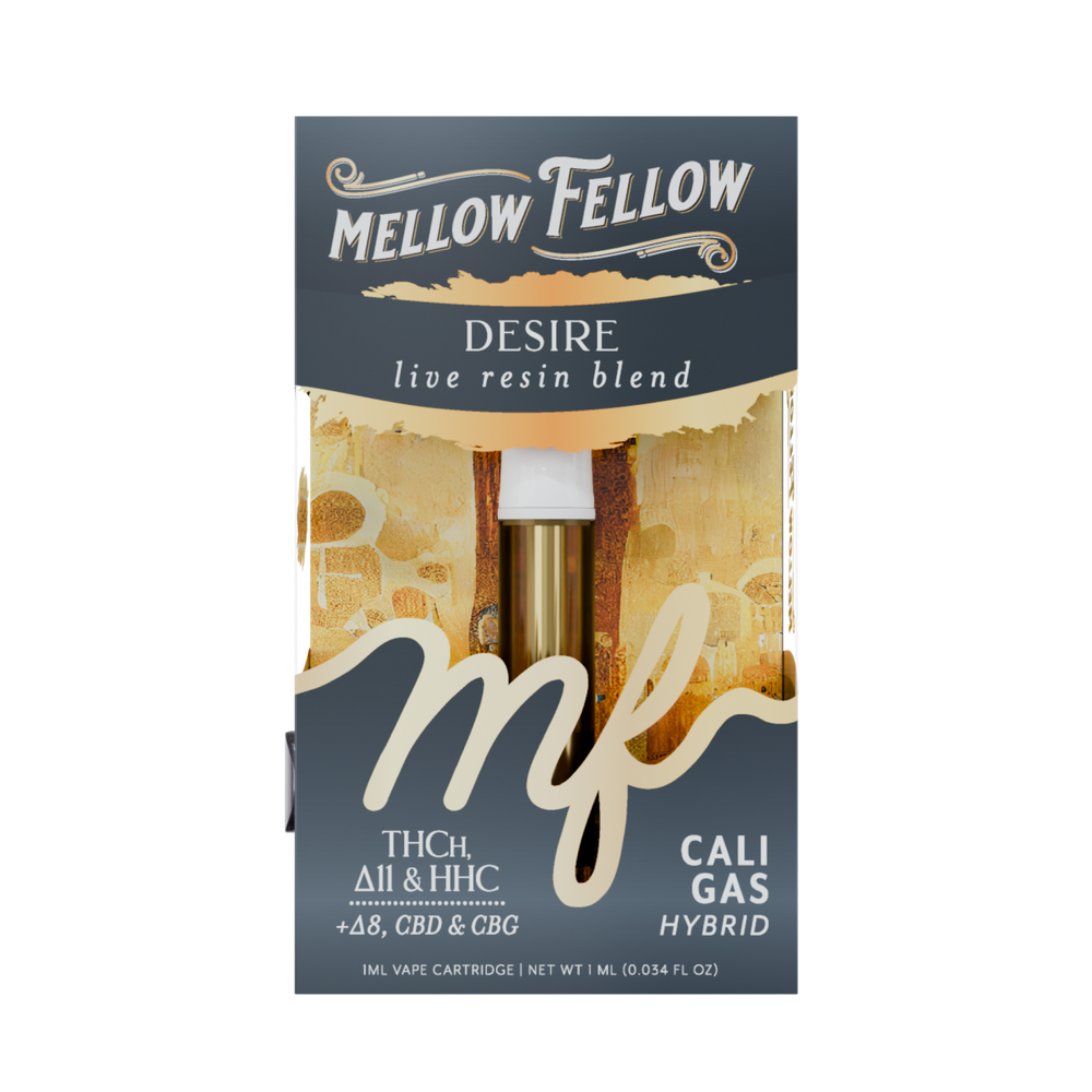 Desire Blend 1ml Live Resin Vape Cartridge - Cali Gas (Hybrid) - Mellow Fellow