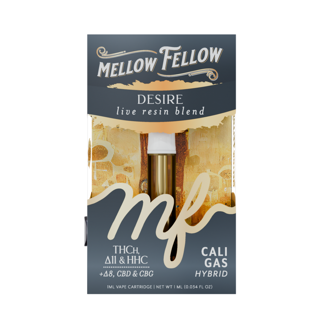 Desire Blend 1ml Live Resin Vape Cartridge - Cali Gas (Hybrid) - Mellow Fellow