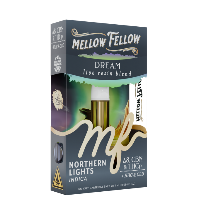 Dream Blend 1ml Live Resin Vape Cartridge - Northern Lights (Indica) - Mellow Fellow