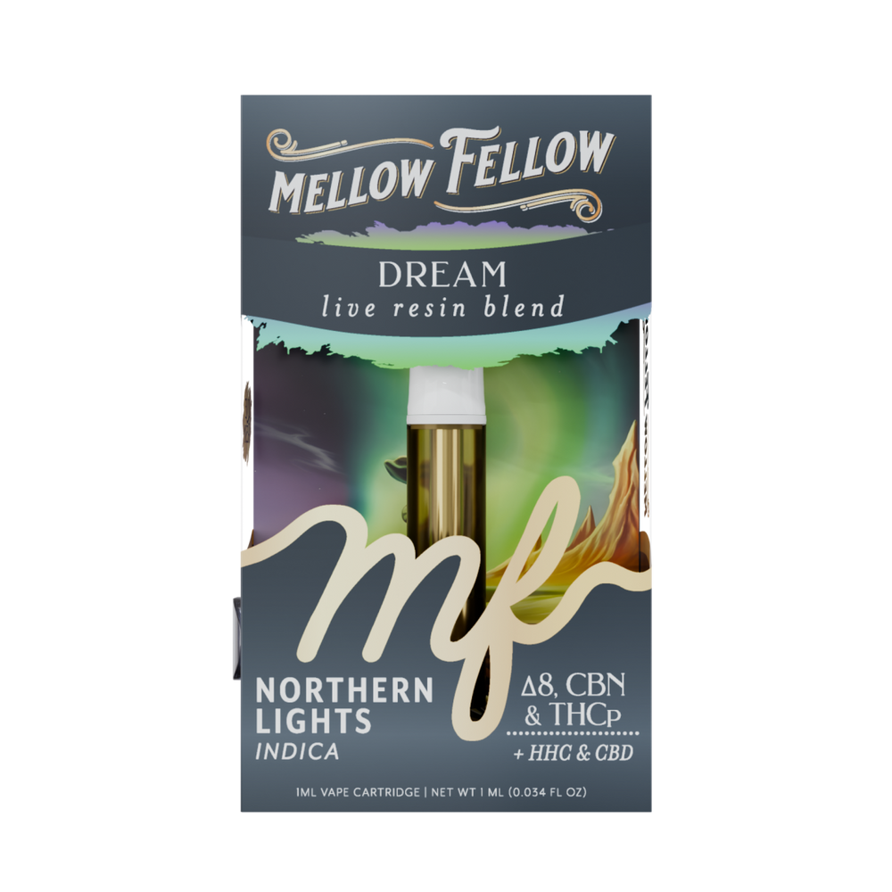 Dream Blend 1ml Live Resin Vape Cartridge - Northern Lights (Indica) - Mellow Fellow