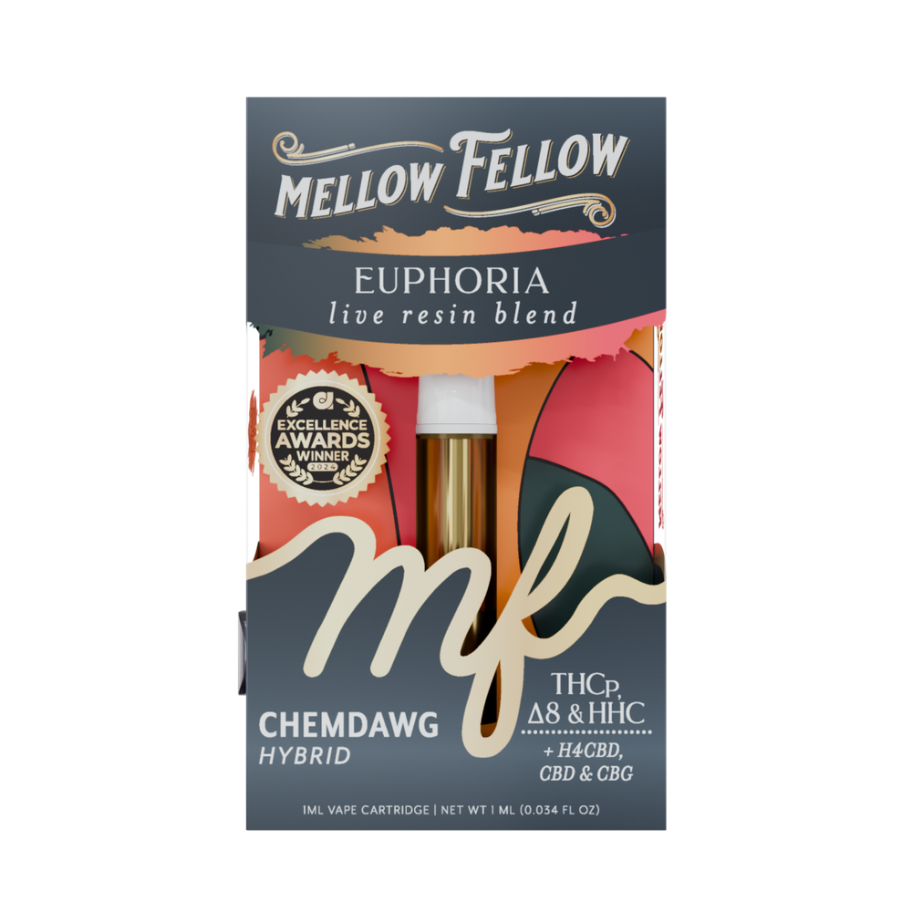 Euphoria Blend 1ml Live Resin Vape Cartridge - Chemdawg (Hybrid) - Mellow Fellow