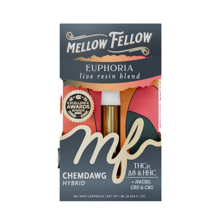 Euphoria Blend 1ml Live Resin Vape Cartridge - Chemdawg (Hybrid) - Mellow Fellow