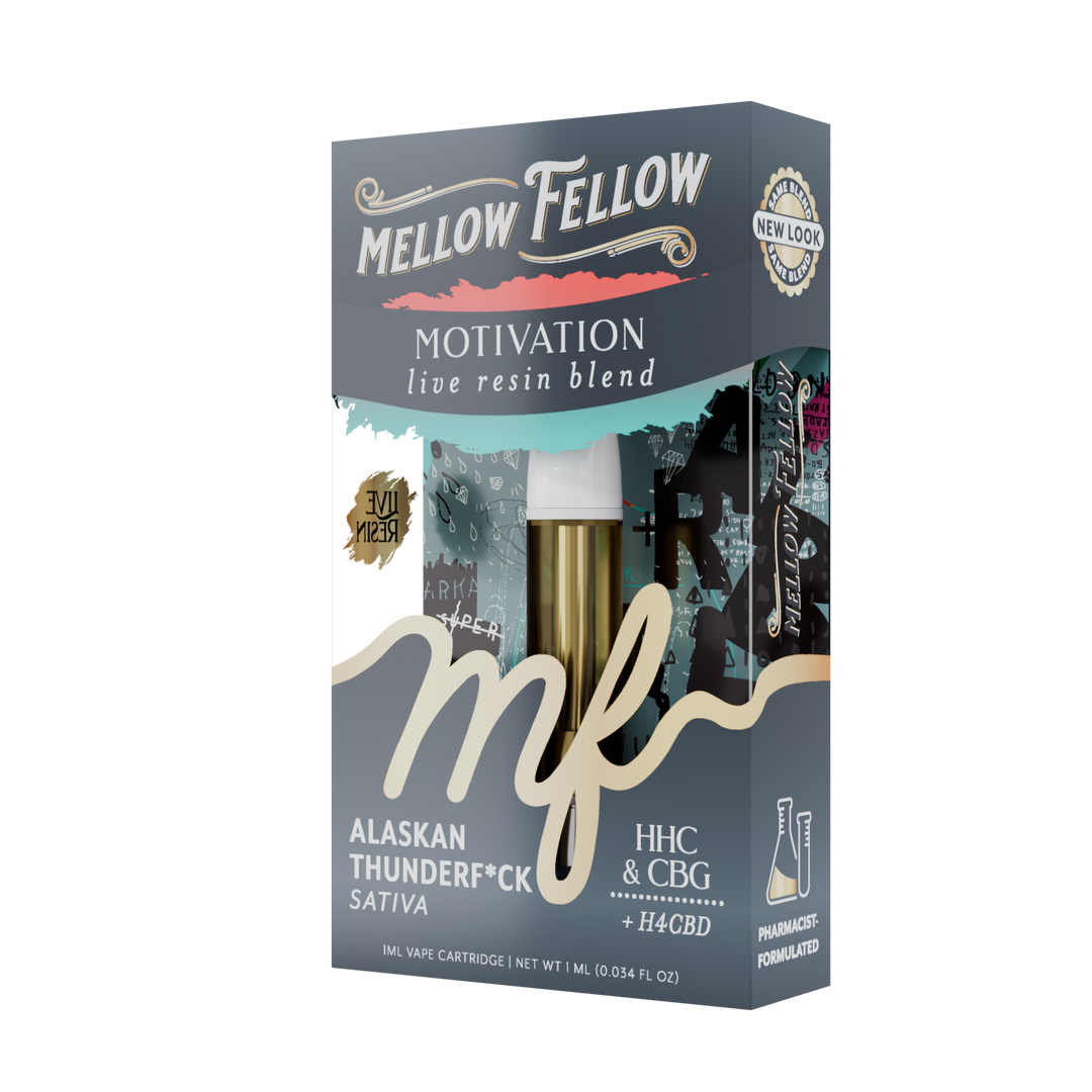 Motivation Blend 1ml Live Resin Vape Cartridge - Alaskan Thunderf*ck (Sativa)