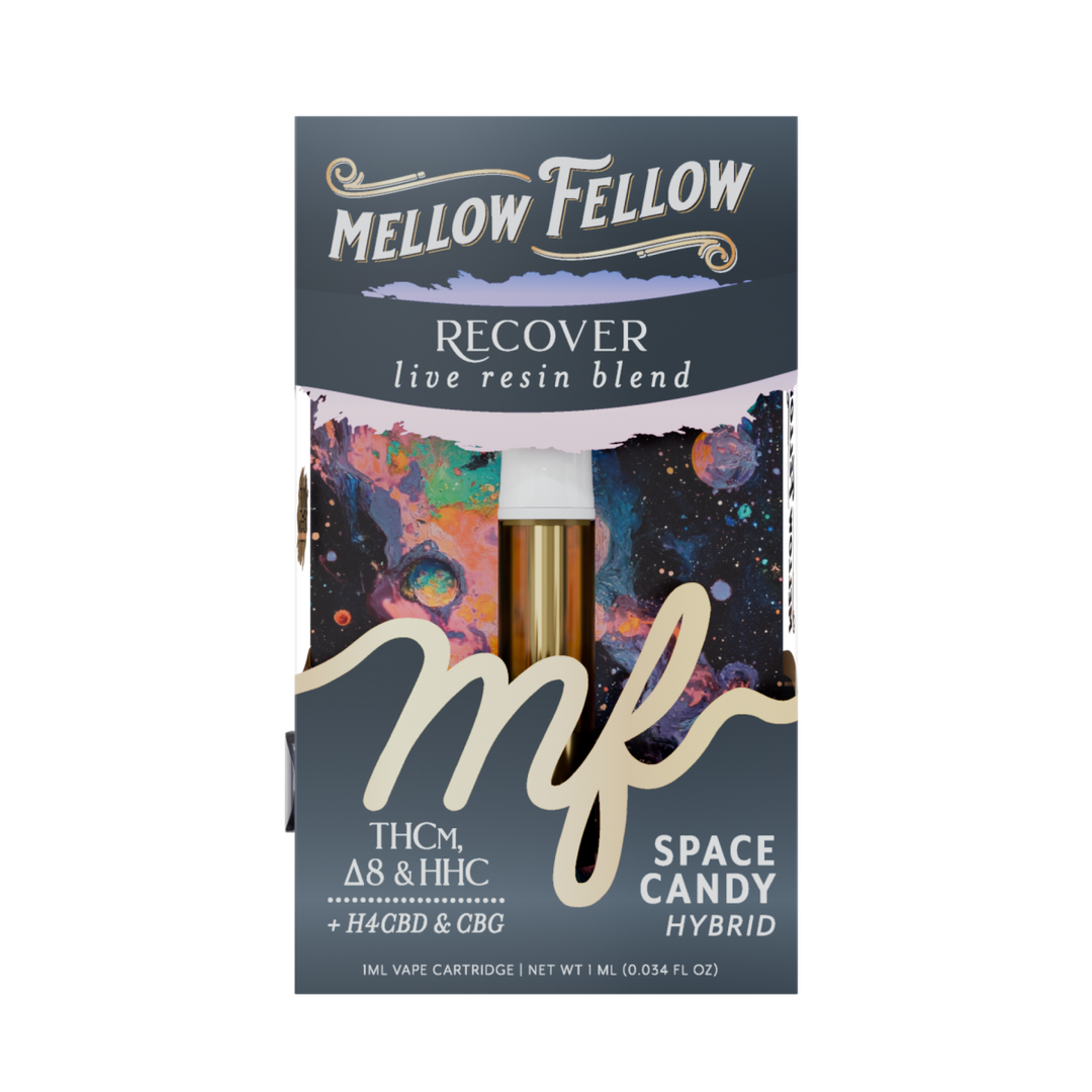 Recover Blend 1ml Live Resin Vape Cartridge - Space Candy (Hybrid) - Mellow Fellow