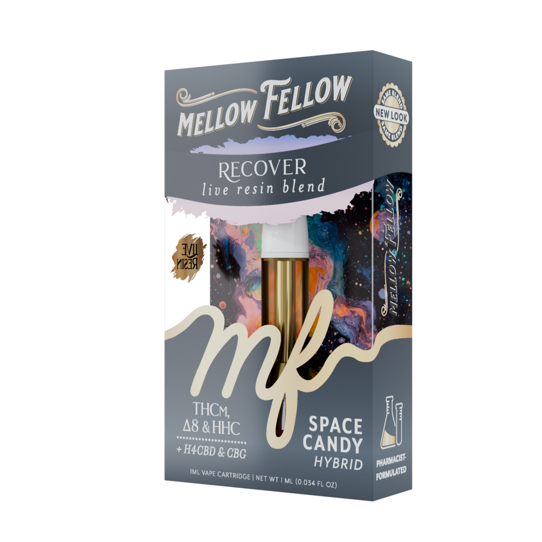 Recover Blend 1ml Live Resin Vape Cartridge - Space Candy (Hybrid) - Mellow Fellow