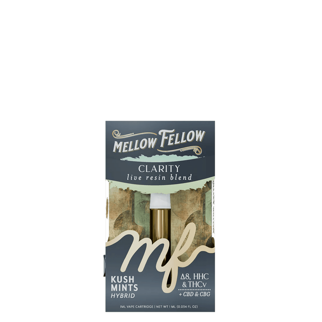 Clarity Blend 1ml Live Resin Vape Cartridge - Kush Mints (Hybrid) - Mellow Fellow