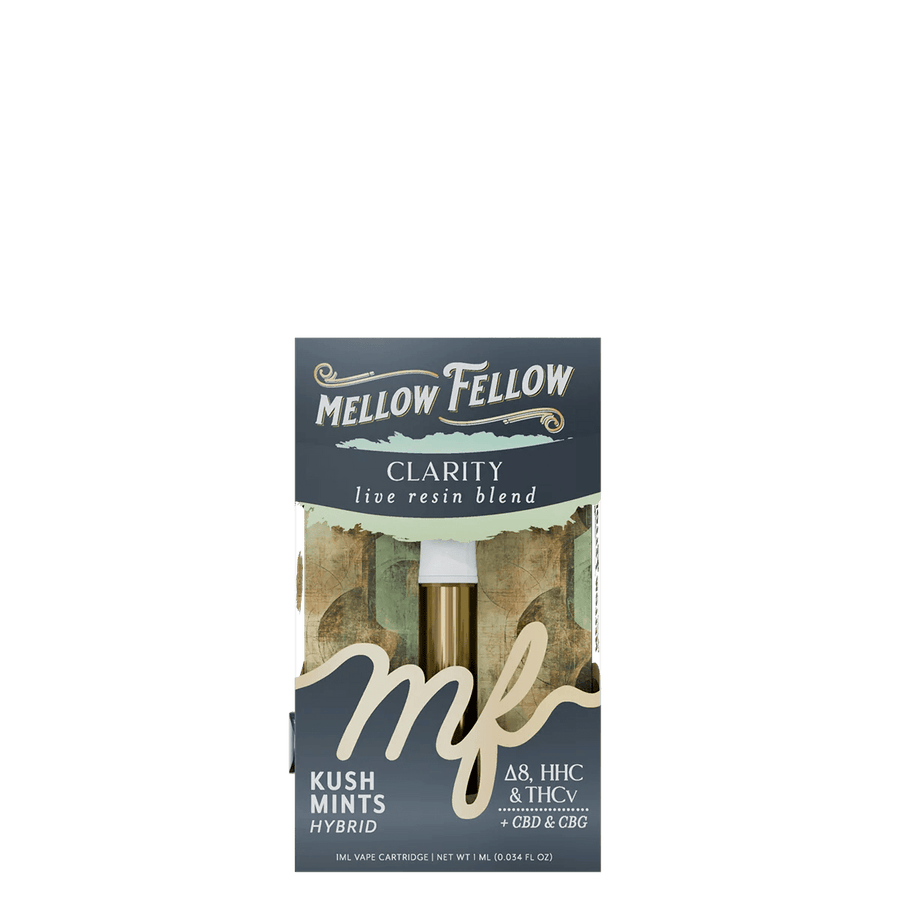 Clarity Blend 1ml Live Resin Vape Cartridge - Kush Mints (Hybrid) - Mellow Fellow