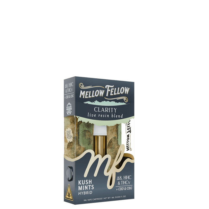 Clarity Blend 1ml Live Resin Vape Cartridge - Kush Mints (Hybrid) - Mellow Fellow