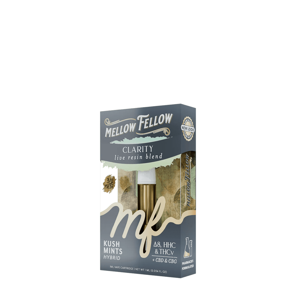 Clarity Blend 1ml Live Resin Vape Cartridge - Kush Mints (Hybrid) - Mellow Fellow