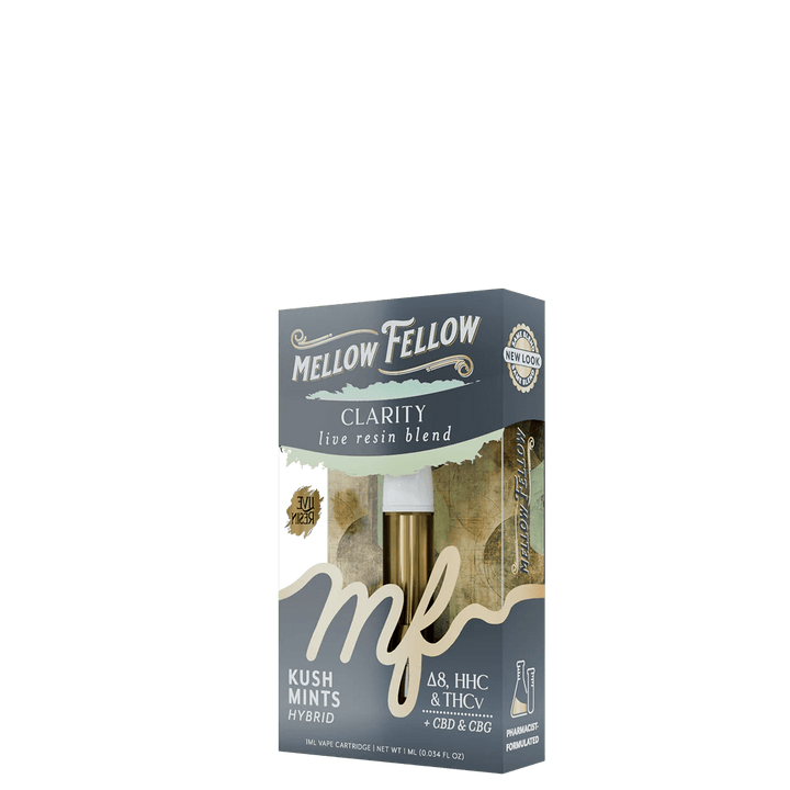 Clarity Blend 1ml Live Resin Vape Cartridge - Kush Mints (Hybrid) - Mellow Fellow