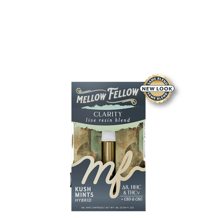 Clarity Blend 1ml Live Resin Vape Cartridge - Kush Mints (Hybrid) - Mellow Fellow