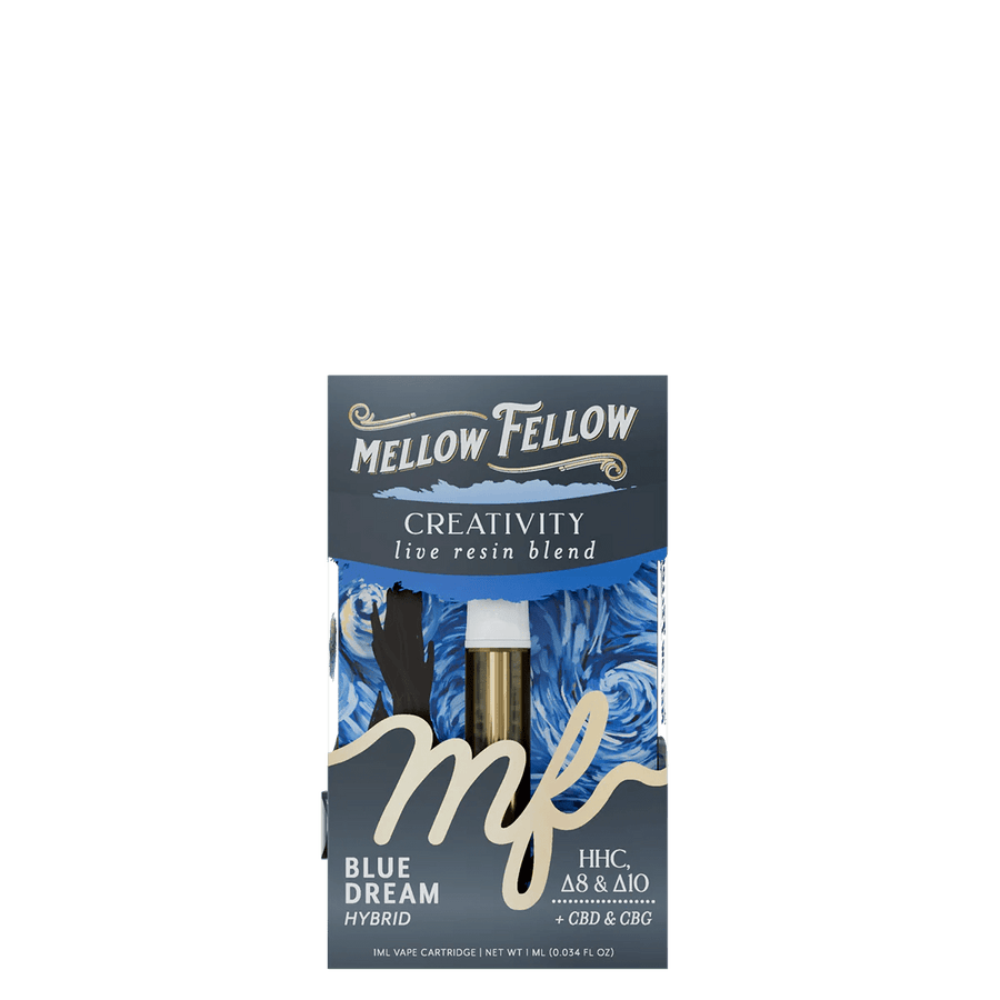 Creativity Blend 1ml Live Resin Vape Cartridge - Blue Dream (Hybrid) - Mellow Fellow Creativity Blend 1ml Live Resin Vape Cartridge - Blue Dream (Hybrid) - Mellow Fellow