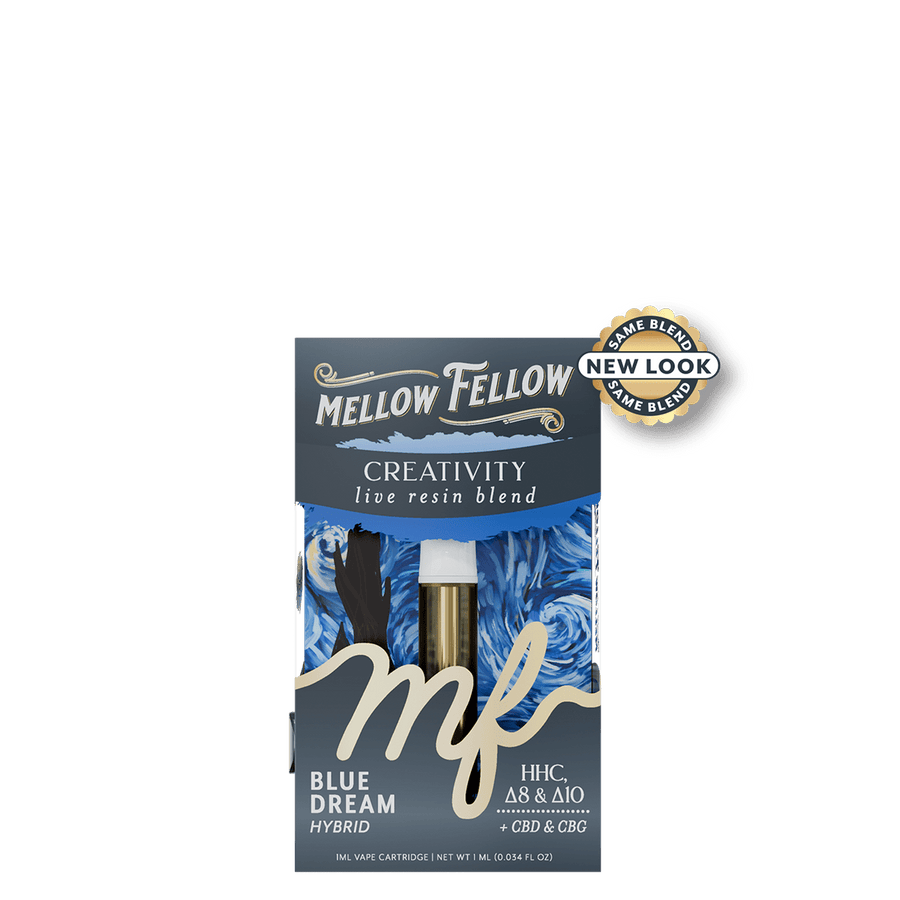 Creativity Blend 1ml Live Resin Vape Cartridge - Blue Dream (Hybrid) - Mellow Fellow
