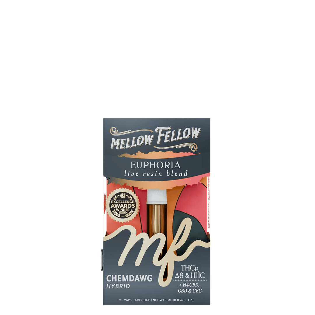 Euphoria Blend 1ml Live Resin Vape Cartridge - Chemdawg (Hybrid) - Mellow Fellow
