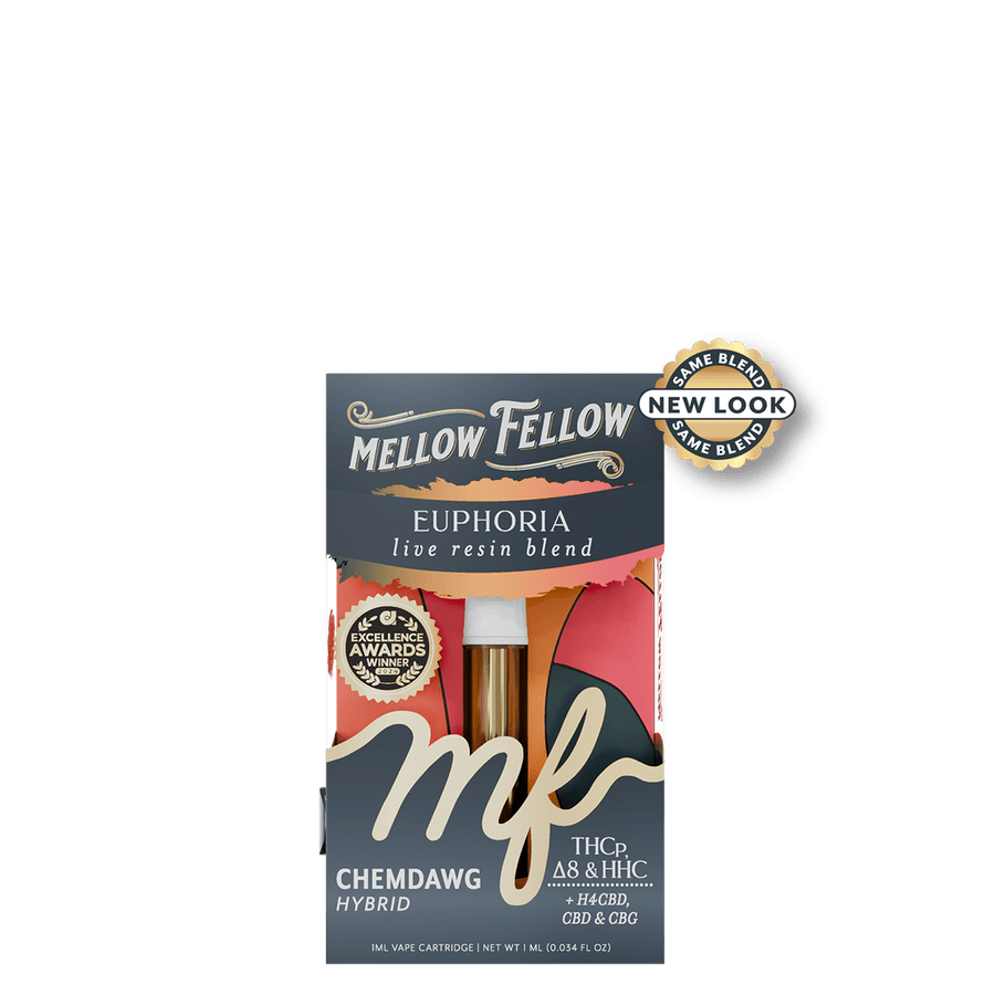 Euphoria Blend 1ml Live Resin Vape Cartridge - Chemdawg (Hybrid) - Mellow Fellow