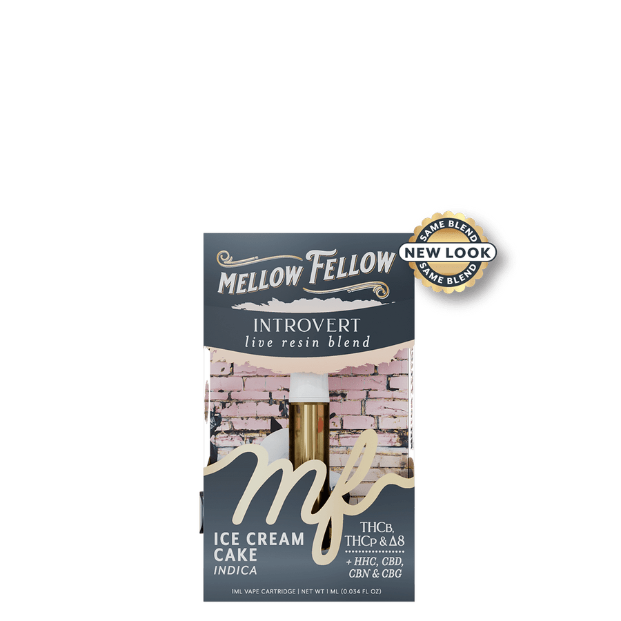 Introvert Blend 1ml Live Resin Vape Cartridge - Ice Cream Cake (Indica) - Mellow Fellow