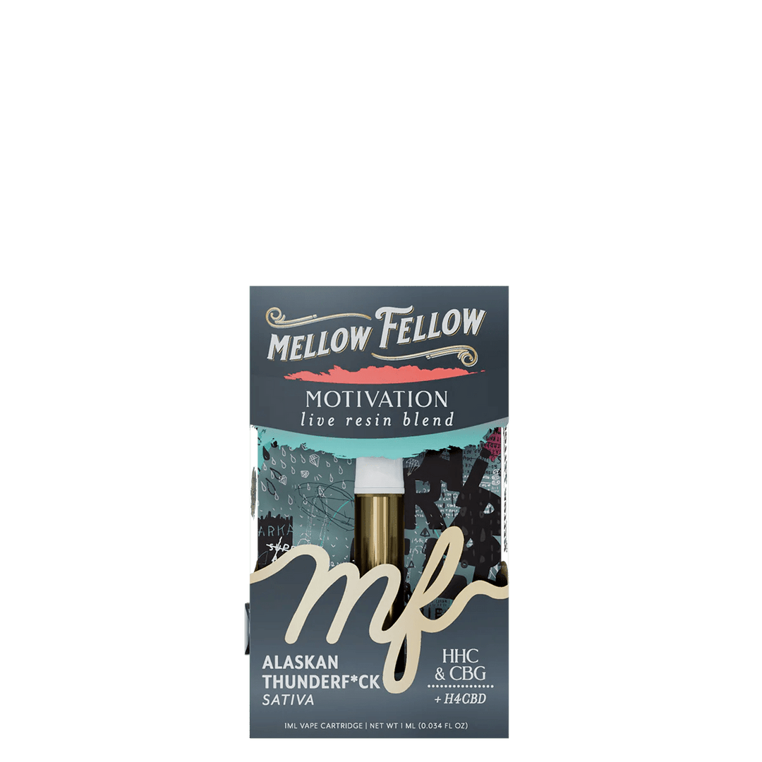 Motivation Blend 1ml Live Resin Vape Cartridge - Alaskan Thunderf*ck (Sativa) - Mellow Fellow