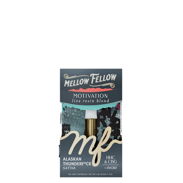 Motivation Blend 1ml Live Resin Vape Cartridge - Alaskan Thunderf*ck (Sativa) - Mellow Fellow